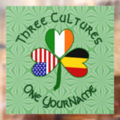 ベルギーアイリッシュアメリカンシャムロックパーソナライズされた国旗 ウィンドウサイン (シート2)