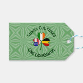 ベルギーアイリッシュアメリカンシャムロックパーソナライズされた国旗 ギフトタグ (正面(横))