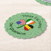 ベルギーアイリッシュアメリカンシャムロックパーソナライズされた国旗 ペーパーコースター (アングル)