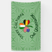 ベルギーアイリッシュアメリカンシャムロックパーソナライズされた国旗 横断幕 (縦)