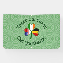 ベルギーアイリッシュアメリカンシャムロックパーソナライズされた国旗 横断幕