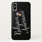 ベルギーアメリカの絡み合ったハートの携帯電話ケース Case-Mate iPhoneケース (裏面)