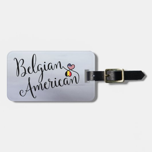 ベルギーアメリカの絡み合ったハートラゲッジタグ ラゲッジタグ (正面横)