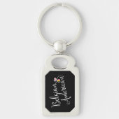 ベルギーアメリカン絡みハートキーリング キーホルダー (正面)