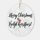 ベルギーアメリカン・バイリンガル・ホリディデーション セラミックオーナメント (左)