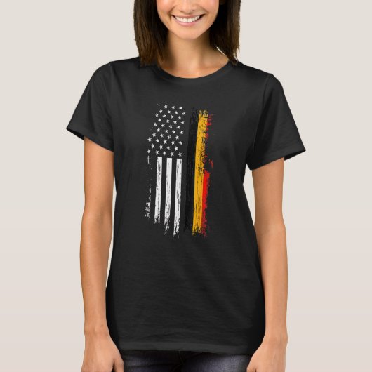 ベルギーアメリカ国旗プライドベルギーUsa Tees Tシャツ (正面)