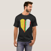 ベルギーイタリアン国旗のハート Tシャツ (正面フル)
