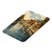 ベルギーイラストレーショントラベルアートヴィンテージ マグネット (左側)