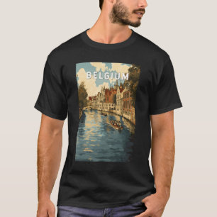 ベルギーイラストレーショントラベルアートヴィンテージ Tシャツ