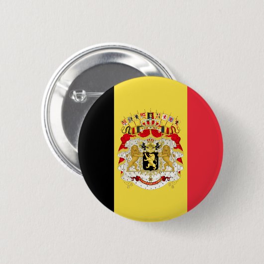 ベルギーカスタムブラックイエローレッド国旗 缶バッジ (正面&裏面)