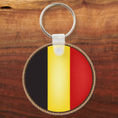 ベルギーカッコいい国旗のシール キーホルダー (正面)