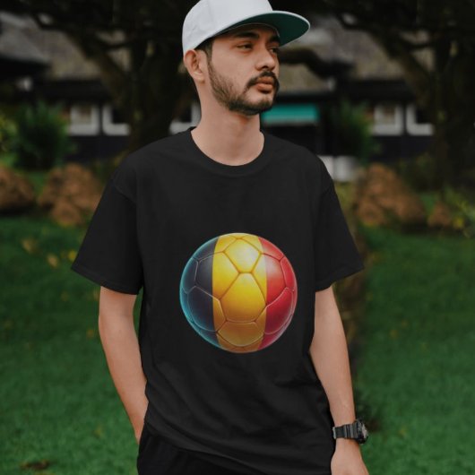 ベルギーカラフル国旗のサッカーボール Tシャツ