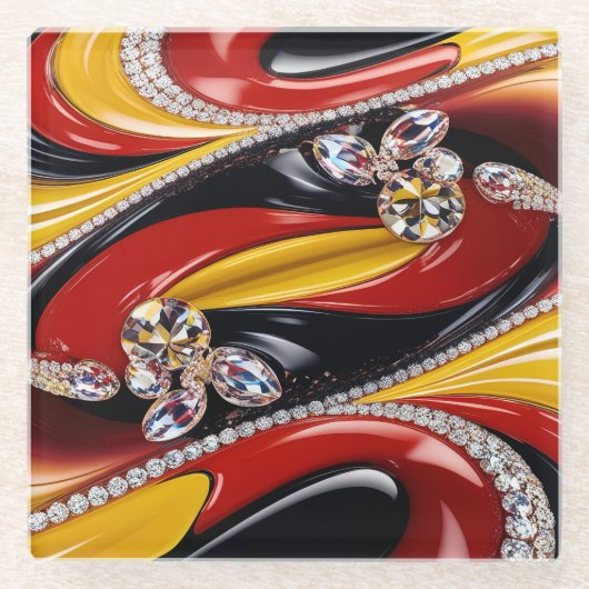 ベルギーカラー付きガラスコースター ガラスコースター (正面)