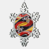 ベルギーカラー付きピュータースノーフレークオーナメント スノーフレークピューターオーナメント (右)