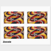 ベルギーカラー付き長方形シール 長方形シール (シート)