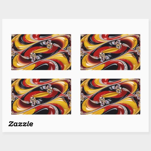 ベルギーカラー付き長方形シール 長方形シール (シート)