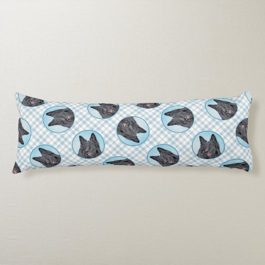 ベルギーグレンダエルシープドッグブラック絵を描ズ犬Ar ボディピロー (正面)
