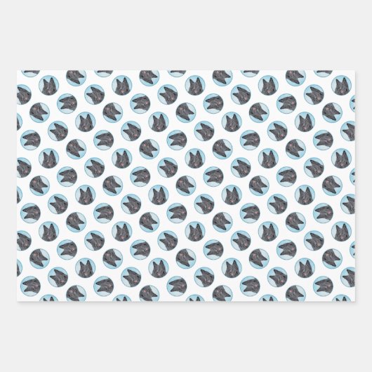 ベルギーグレンダエルシープドッグブラック絵を描ズ犬Ar ラッピングペーパーシート (正面2)