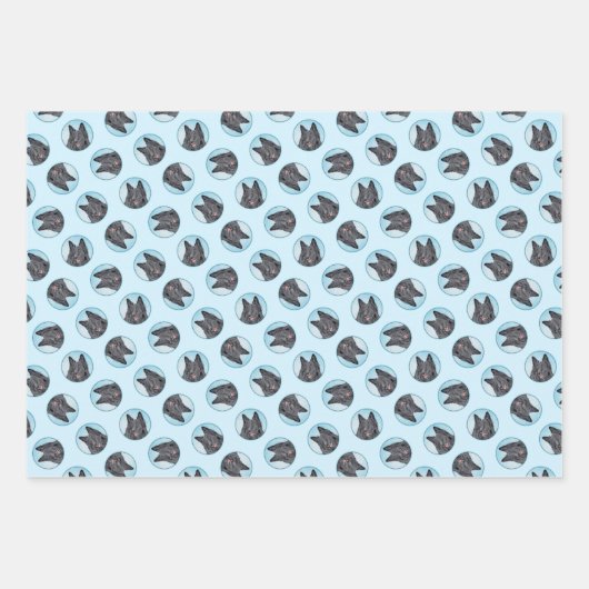 ベルギーグレンダエルシープドッグブラック絵を描ズ犬Ar ラッピングペーパーシート (正面)