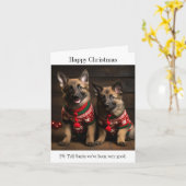 ベルギーシェパピースクリスマスカード カード (黄色い花)