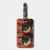 ベルギーシェパードとハートバラバレンタインデー ラゲッジタグ (裏面縦)