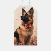 ベルギーシェパードとバラ – バレンタインデー ギフトタグ (裏面)