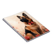 ベルギーシェパードとバラ – バレンタインデー ノートブック (右側)