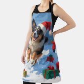 ベルギーシェパードクリスマスフェスティバルスノーシーン エプロン (インサイチュ)