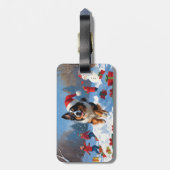 ベルギーシェパードクリスマスフェスティバルスノーシーン ラゲッジタグ (裏面縦)