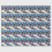 ベルギーシェパードクリスマスフェスティバルスノーシーン ラッピングペーパー (フラット)