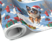 ベルギーシェパードクリスマスフェスティバルスノーシーン ラッピングペーパー (ロールコーナー)