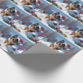 ベルギーシェパードクリスマスフェスティバルスノーシーン ラッピングペーパー (角)