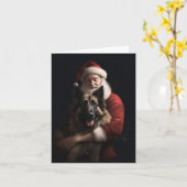 ベルギーシェパードサンタクロースフェスティバルクリスマス カード (黄色い花)