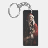 ベルギーシェパードサンタクロースフェスティバルクリスマス キーホルダー (正面左)