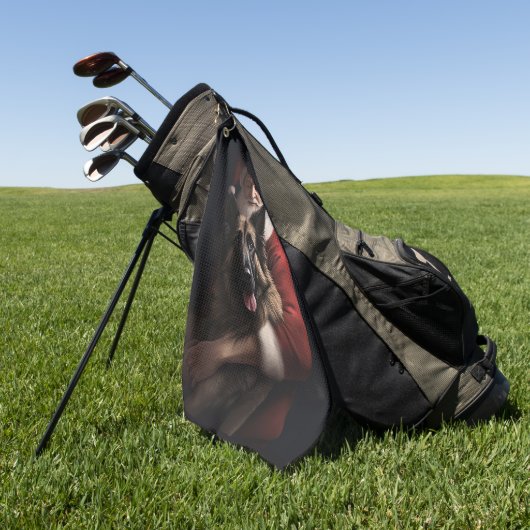 ベルギーシェパードサンタクロースフェスティバルクリスマス ゴルフタオル (グリーン)