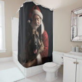 ベルギーシェパードサンタクロースフェスティバルクリスマス シャワーカーテン (インサイチュ)