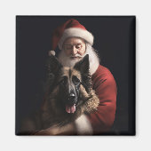 ベルギーシェパードサンタクロースフェスティバルクリスマス マグネット (正面)