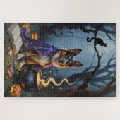 ベルギーシェパードドお洒落グハロウィン絵を描ズ ジグソーパズル (横)