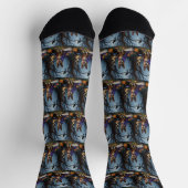 ベルギーシェパードドお洒落グハロウィン絵を描ズ ソックス (上部)