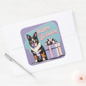 ベルギーシェパードドカラフルッグ スクエアシール (封筒)