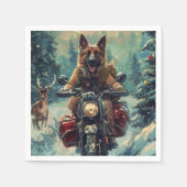 ベルギーシェパードドッグクリスマス スタンダードカクテルナプキン (正面)