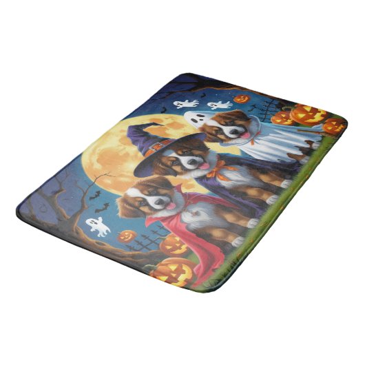 ベルギーシェパードドッグスパンプキンハロウィンおもしろい バスマット (アングル)