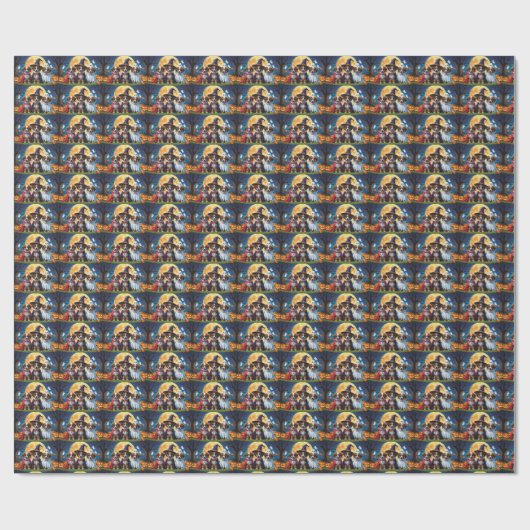 ベルギーシェパードドッグスパンプキンハロウィンおもしろい ラッピングペーパー (フラット)