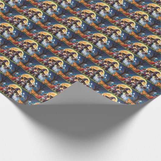 ベルギーシェパードドッグスパンプキンハロウィンおもしろい ラッピングペーパー (角)