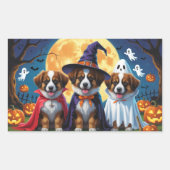 ベルギーシェパードドッグスパンプキンハロウィンおもしろい 長方形シール (正面)