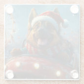 ベルギーシェパードドッグローラーコースタークリスマス ガラスコースター (裏面)