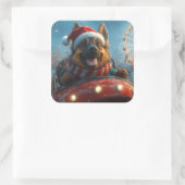 ベルギーシェパードドッグローラーコースタークリスマス スクエアシール (バッグ)