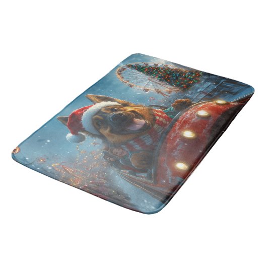 ベルギーシェパードドッグローラーコースタークリスマス バスマット (アングル)