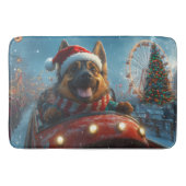 ベルギーシェパードドッグローラーコースタークリスマス バスマット (正面)