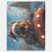ベルギーシェパードドッグローラーコースタークリスマス フリースブランケット (正面)